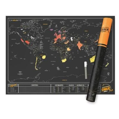 Scratch off World Map Poster Luckies of London Chalk Edition 59.4 x 82.5 cm
