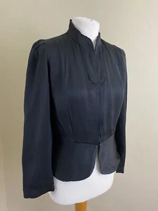 DE COLECCIÓN 1940 Chaqueta de noche Satén Negra Seda Talla 10 Formal - Imagen 1 de 9
