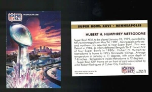 1991 NFL Pro Set- SUPER BOWL XXVI Theme Art - MINT -Hubert H, Humphrey Metrodome - Picture 1 of 1