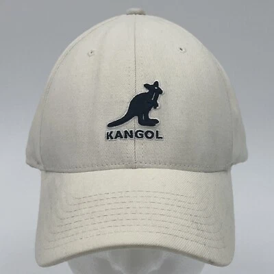 Kangol Blue FlexFit Wool Blend White Cap - Vintage Y2K StretchBack Hat OSFA - Imagem 1 de 4