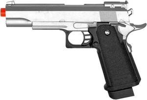 G6 Airsoft Spring Pistol Colt 1911 Replica Metal Gun FPS M9 Silver - Picture 1 of 1