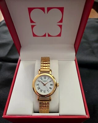 Новые кварцевые часы Liz Claiborne NY Expansion золотистый ремешок запястье 8,5 дюйма - Изображение 1 из 4