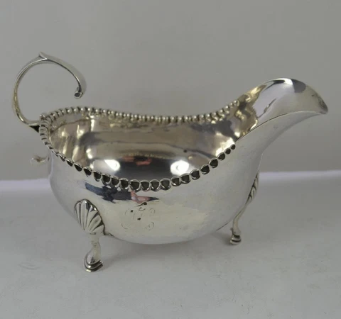 Georgian NEWCASTLE Silver John Langlands & John Robertson Sauce Boat Cover