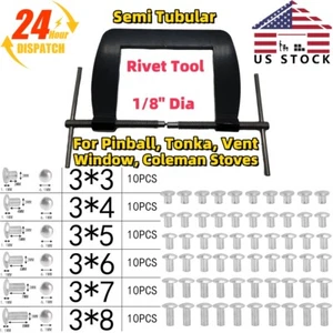 1/8-IN Dia Semi Tubular Rivet Fixt Dies Tool For Pinball Tonka Vent Window Fix - Picture 1 of 7
