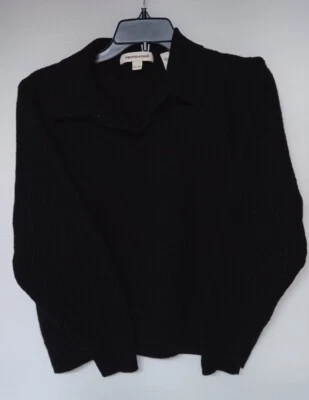 100% Extra Fine Merino Wool Long Sleeve Polo Men’s Pronto Uomo Sweater XL Black - Image 1 of 4