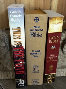Catholic Study 3 Book Lot This is the Faith NAB Bibles Vintage 1992 & 2011 CLEAN - Picture 1 of 15