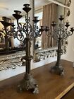 Pair Of French Candelabras Large Heavy Candle Sticks