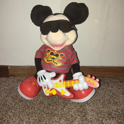 Disney 2010 Rock Star Mickey Mouse Fisher Price Musical Guitar Sings Dance Moves - Image 1 of 4
