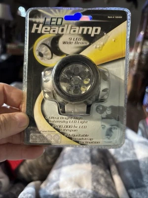LED HEAD LAMP 9-LED WIDE BEAM Lights W/4 Function Design, Articulating NEW - Image 1 of 4