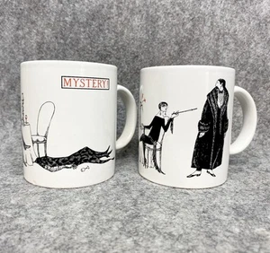 Edward Gorey PBS Masterpiece Theater Mugs Mystery! Murder Scene White Ceramic - Picture 1 of 14