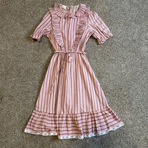 Vintage rosa gestreiftes Mädchen Kleid von 1/2 Pint Gr. 14, Zustand siehe Bild - Bild 1 von 11