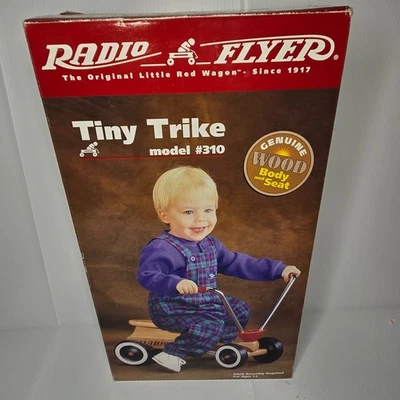 RARO! Nuevo Vintage RADIO FLYER Madera EE. UU. Tiny Trike 310 Foto 1 de 4