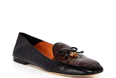 Mocasines Tory Burch Mate Croco Cuero Repujado Plegable Espalda Dije Talla 9M Foto 1 de 4