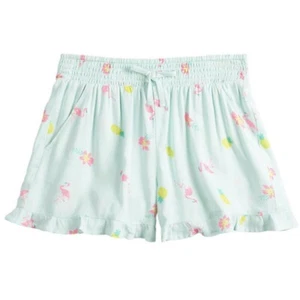 So Girls Smocked Waistband Ruffled Shorts Teal New with Tags Medium 8 Tropical - Picture 1 of 6