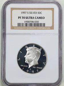 1997-S 50C Silver Proof Kennedy Half Dollar PF70UCAM NGC 1958798-030 - Picture 1 of 2