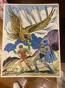 RARE WATKINS BATMAN AND ROBIN FRAME TRAY PUZZLE 1966 GIANT EAGLE COMIC STYLE - Picture 1 of 9