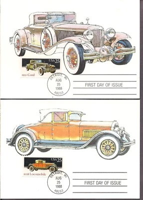 #2381-5- (1988) Classic Automobiles- FDC group   - USPS Maxi Cards - Image 1 of 4