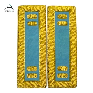 Civil War US Officer Shoulder Boards Captain (Two Gold Bar) Infantry Sky Blue - Picture 1 of 4