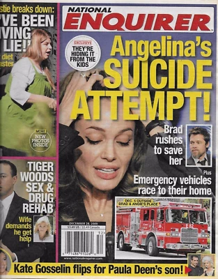 National Enquirer Magazine Angelina Jolie Tiger Woods Kirstie Alley Hunter Tylo Foto 1 de 4