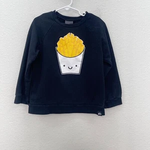 Whistle Flute French Fries Organic Cotton Crewneck Pullover Sweatshirt Kids 7-8 - Picture 1 of 8
