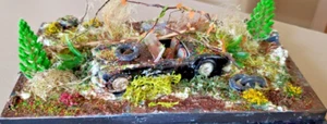 Schwarzes Austin Healey 3000 Diorama abgeladen Distressed Scheunenfund in Vitrine E - Bild 1 von 23