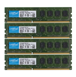 Crucial 4pcs 8GB 2RX8 PC3L 12800U DDR3 1600MHz 1.35V Memory RAM DIMM Desktop @dd - Picture 1 of 6