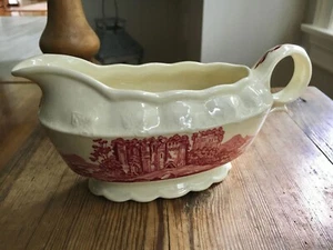 Vintage Taylor Smith English Red/Pink Gravy Boat - Picture 1 of 4