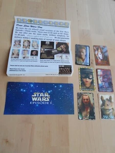 Offical Star Wars The Phantom Menace 6x Unused Phone Cards, Wallet & Leaflet - Picture 1 of 5