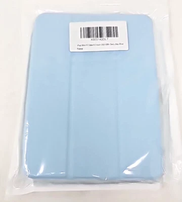 Hard Case 8.3 Inch for Apple iPad Mini 6th Gen 2021 Sky Blue Book Cover Fold - Image 1 of 4