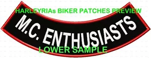CUSTOM/MADE TO ORDER (BLOCK FONT) LOWER ROCKER ONLY .... BIKER PATCH - Picture 1 of 1
