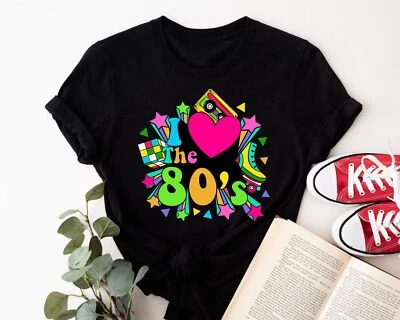 I Love The 80s T-Shirt 1980s Party Costume Hen Party Back To The 80s Gig Concert - Image 1 of 4