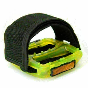Black Pedal Straps FIXED GEAR FIXIE BMX or PLAT FORM PEDALS Bicycle Bike - Picture 1 of 5
