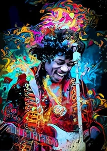 NEW Jimi Hendrix Music Wall Art Poster Print Canvas High Quality FREE SHIPPING - Picture 1 of 5