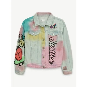 Chaqueta de mezclilla Justice Girls Ring Pop Bazooka Collab, nueva con etiquetas - XL - Imagen 1 de 3