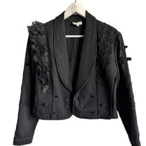 VINTAGE - Sandra Salcedo Women’s Black Long Sleeve Jacket/Blazer- Extreme Detail - Picture 1 of 6