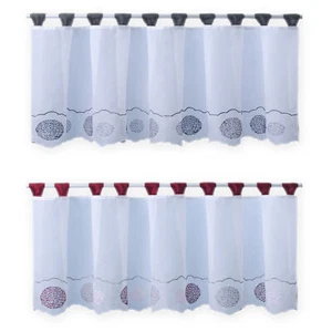 Tende Bistrot Punti 155x45 CM Cafe Tendina Trasparente Voile Tenda di Finestra - Imagen 1 de 11