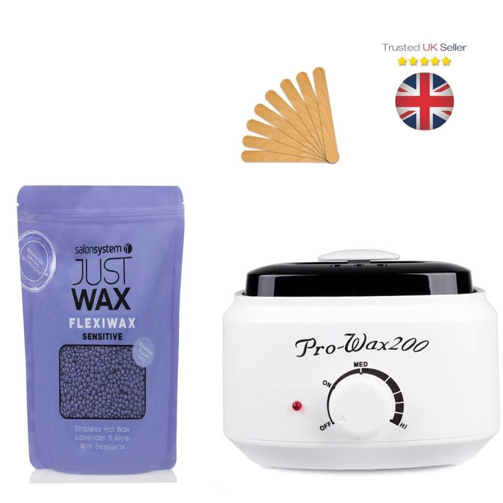 Waxing Kit With Pro Wax Heater and Sensitive Hot Wax Beads And Spatulas(10)