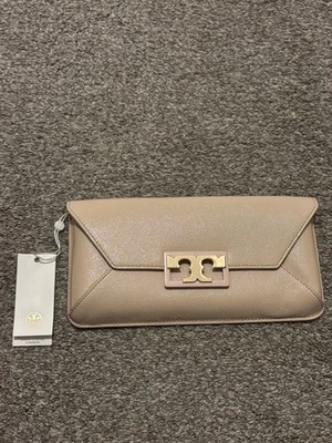 Tory Burch Gigi Patent Clutch Bag Light Oak NWT - Image 1 of 4