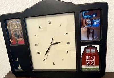 Large 4 Photo Frame Clock  Framed Photographic Wall Art - Image 1 of 4