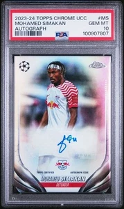 2023-24 Topps Chrome UEFA MOHAMED SIMAKAN Auto RB Leipzig CA-MS PSA 10 - Bild 1 von 2