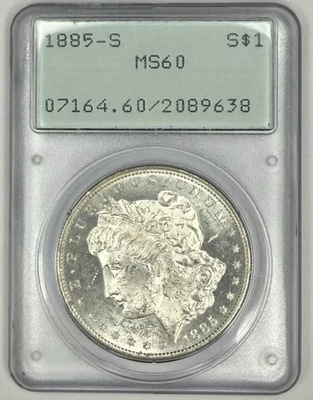 1885 S Morgan Silver Dollar $1 PCGS MS60 ‼️LOOKS UNDERGRADED, OGH/RATTLER‼️ - Image 1 of 2