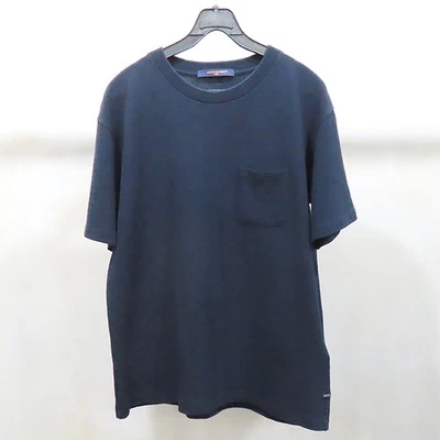 Louis Vuitton Azul Marino Algodón Damier Grafito Patrón Tejido Cuello Redondo Manga Corta T S Foto 1 de 4
