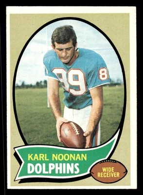 1970 TOPPS KARL NOONAN 223 NRMT FOOTBALL MIAMI DOLPHINS - Image 1 of 2