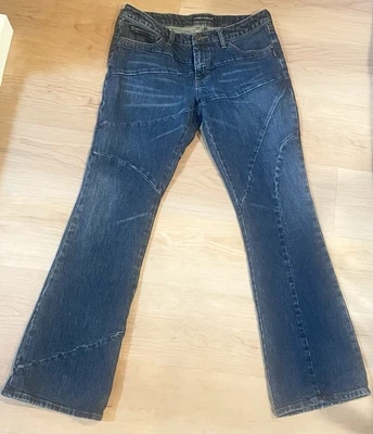 Pantalón de mezclilla de colección Sergio Valente retazos acampanado corte bota mujer talla 31 cintura Foto 1 de 4