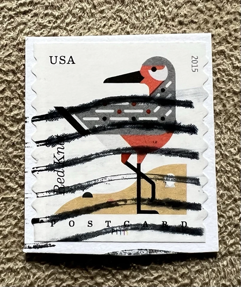 美国 Sc 4997 沿海鸟类红色结二手 PNC1 永久明信片邮票 P11 PNC — 第 1/1 张图片