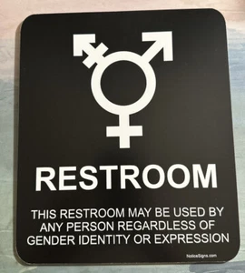 Bathroom sign 8 1/2 X 10 RESTROOM SIGN Aluminum NEW LBGTQ, LGBT or GLBT - Picture 1 of 2