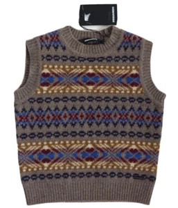 $205 NEW DSQUARED2 KIDS FAIR ISLE 100% WOOL Knitted VEST Sleeveless Sweater 8Y - Picture 1 of 7