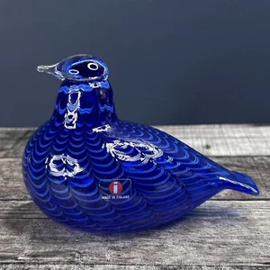 Vintage Nuutajarvi Blown Art Glass Oiva Toikka Blue Bird Wave Design Finland - Picture 1 of 10