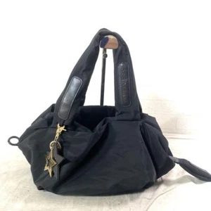 SEE BY CHLOE Handbag Tote Logo Nylon Leather Black Women used - Picture 1 of 5