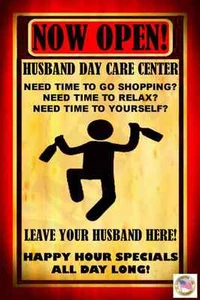 HUSBAND DAY CARE! BAR MADE IN USA! METAL SIGN 8X12 FUNNY MAN CAVE BEER DECOR  - Picture 1 of 1
